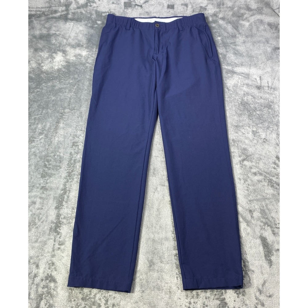 Under Armour UA Drive Golf Pants Mens Fits 32x31 Blue Stretch Chino Straight Leg